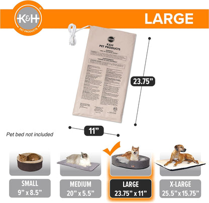 K&H Pet Products Pet Bed Warmer, Turn Any Pet Bed Into a Heated Cat or Dog Bed, Waterproof Indoor