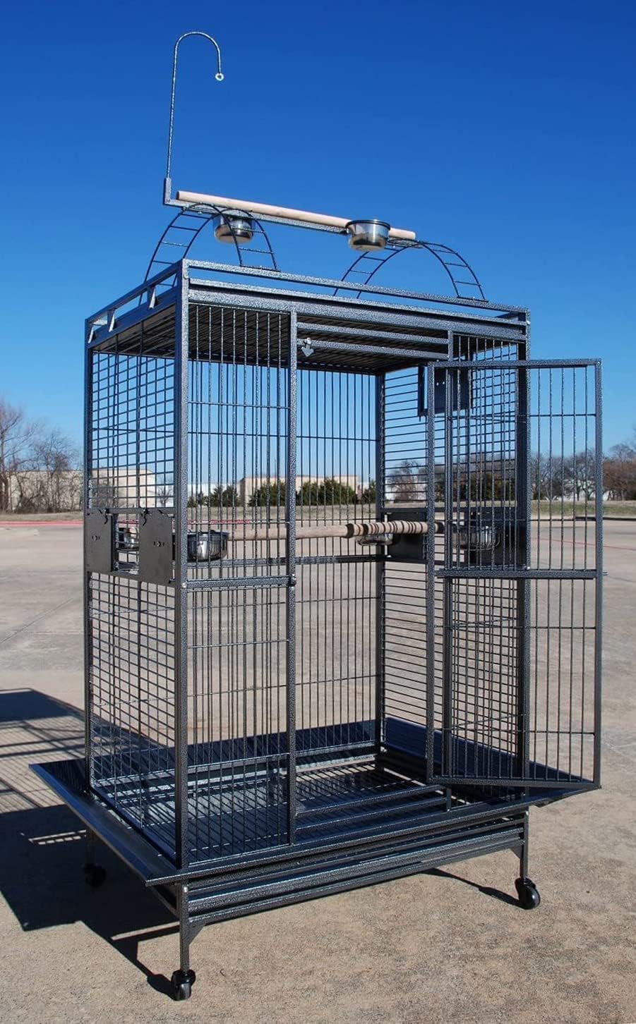 4 Size, X-Large 32" L x 23" W x 66" H Castle PlayTop Parrot Bird Cage On Wheels for Large Size