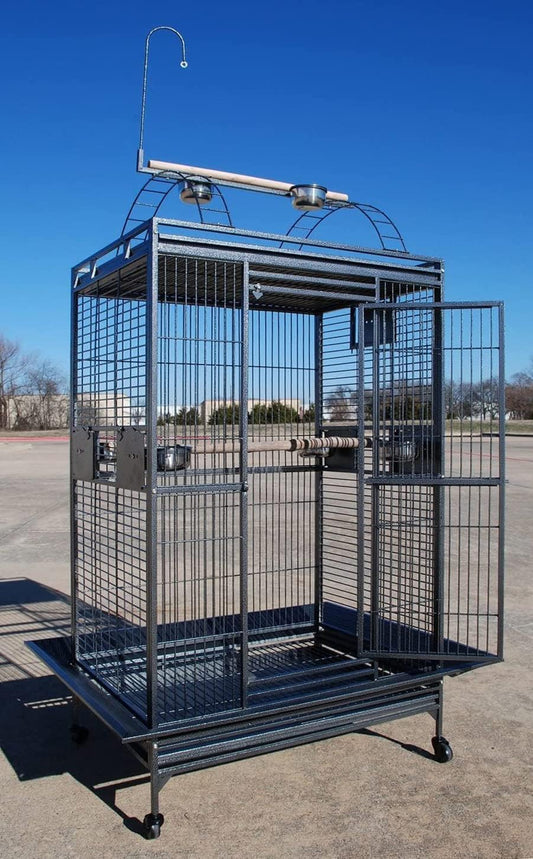 4 Size, X-Large 32" L x 23" W x 66" H Castle PlayTop Parrot Bird Cage On Wheels for Large Size
