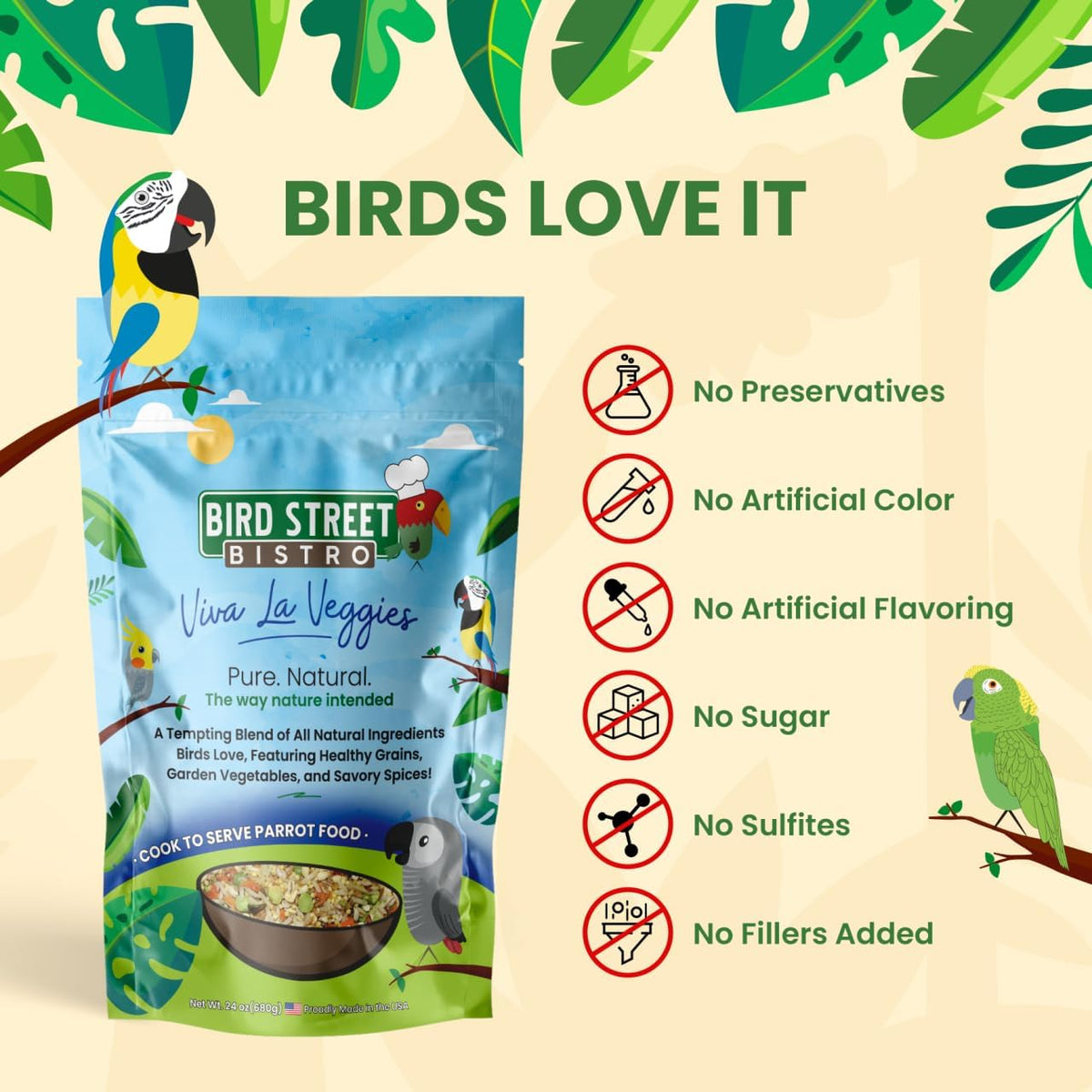 Parrot Food - Parakeet - Cockatiel - Cooks in 3-15 min w/Natural & Organic Grains - Legumes