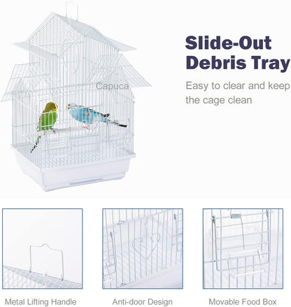 Small Bird Travel Cage - The Lightweight Small Birds Starter Kit with Birdcages and Accessories