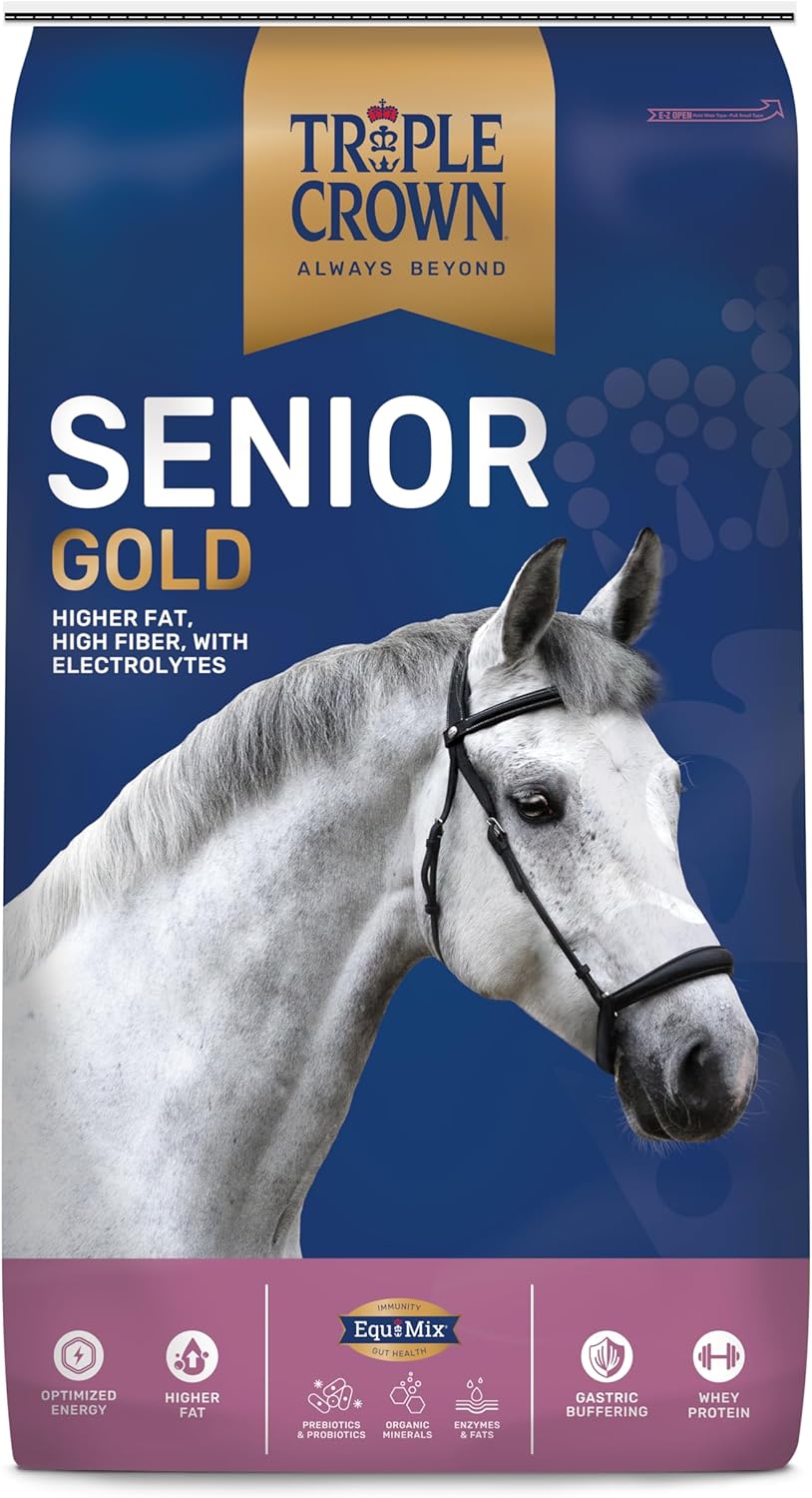 Triple Crown Senior Gold Premium Horse Feed, EquiMix Superior Nutrition, Textured Equine Senior
