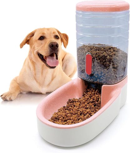 kathson Automatic Cat Feeder 1 Gallon Gravity Dog Food Dispenser Large Capacity Self Feeding Pet