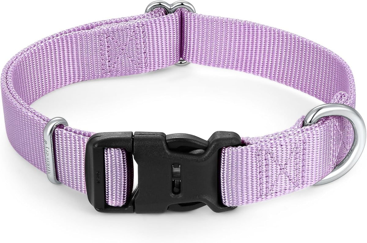 Mikivery Nylon Dog Collar with Quick Release Buckle Soft Adjustable Sturdy for Small Medium Large