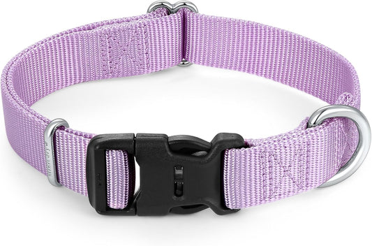 Mikivery Nylon Dog Collar with Quick Release Buckle Soft Adjustable Sturdy for Small Medium Large