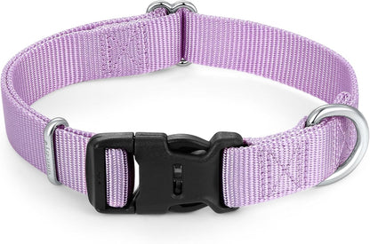 Mikivery Nylon Dog Collar with Quick Release Buckle Soft Adjustable Sturdy for Small Medium Large