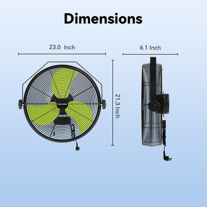 18 Inch Wall Fan Pro Series - 4900 CFM 3 Speed High Velocity Industrial Wall Mount Fans for