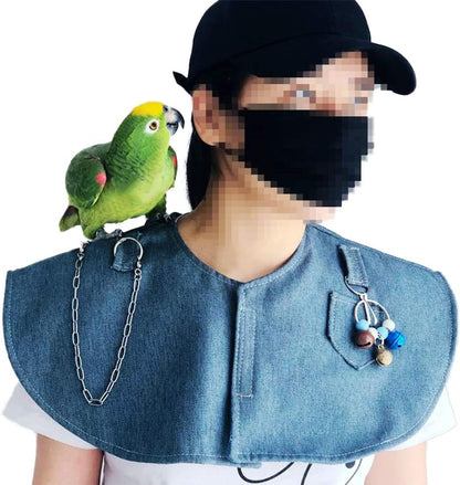 QBLEEV Parrot Anti-Scratch Shoulder Protector Hang Bird Anklet&Toys, Multi-Functional Pet Shoulder