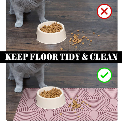 Dog Food Mats for Floors Absorbent, Pet Cat Food Mat - Quick Dry Dog Bowl Mats for Food and Water