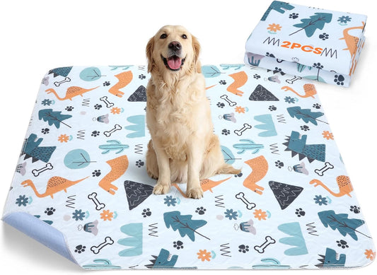 Washable Pee Pads for Dogs, 2 Pack Large 41"x41" Super Absorbent Reusable Pads for Dog Training