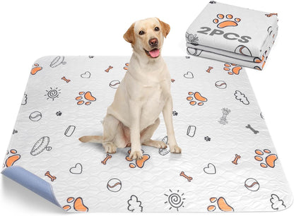 Washable Pee Pads for Dogs, 2 Pack Large 48"x48" Super Absorbent Reusable Pads for Dog Training