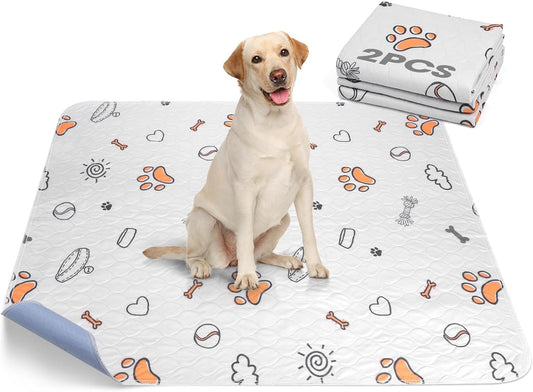 Washable Pee Pads for Dogs, 2 Pack Large 48"x48" Super Absorbent Reusable Pads for Dog Training