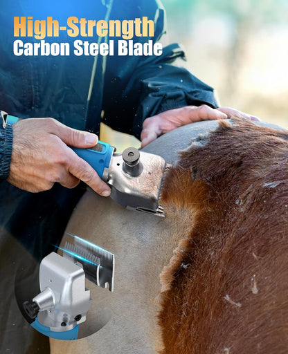 oneisall Cordless Horse Clippers,Professional Horse Grooming Clippers with 2 Batteries,Detachable
