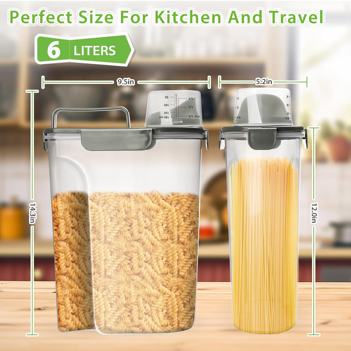 Rice Storage Container, 5 to 10lb Dry Food Airtight Dispenser, Pet Dog Cat Food Canister, BPA Free