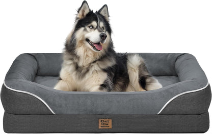 Washable Orthopedic Large Dog Bed - Dog Beds Large Sized Dogs with Removable Cover Waterproof Pet