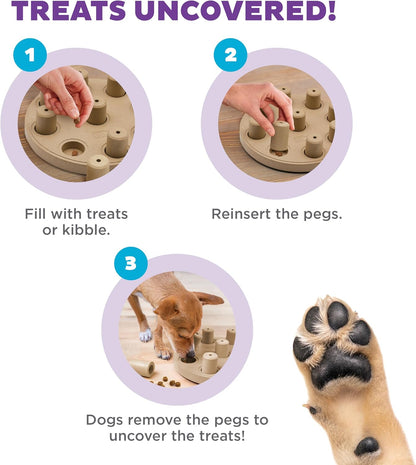 Outward Hound by Nina Ottosson Dog Smart Treat Puzzle Enrichment Toy, Level 1 Beginner, Tan