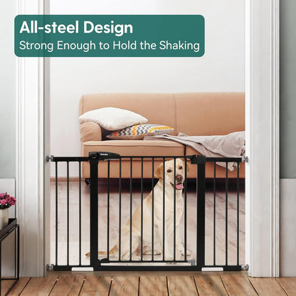Babelio Baby Gate for Doorways and Stairs, 29-48" Auto Close Dog Gate, Easy-Install Pressure