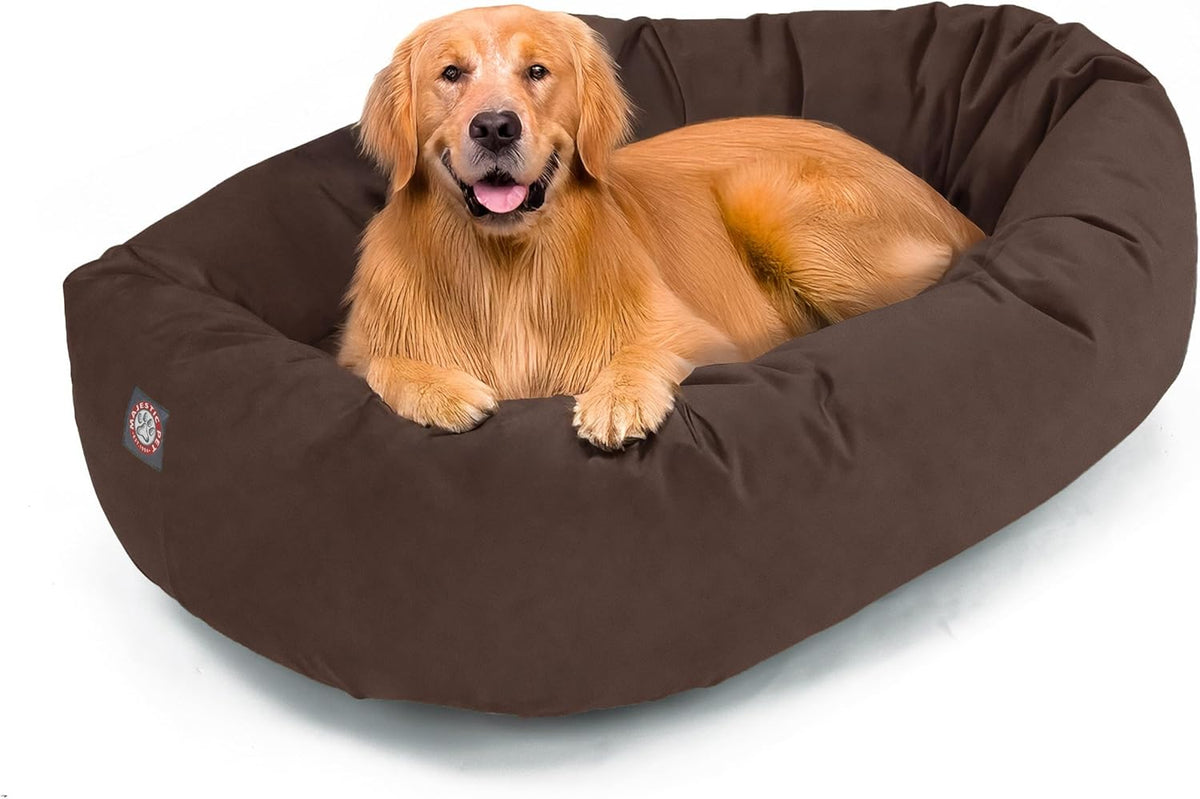 Majestic Pet 40 Inch Suede Shredded Memory Foam Mix Calming Large Dog Bed Washable 40 x 29 x 9