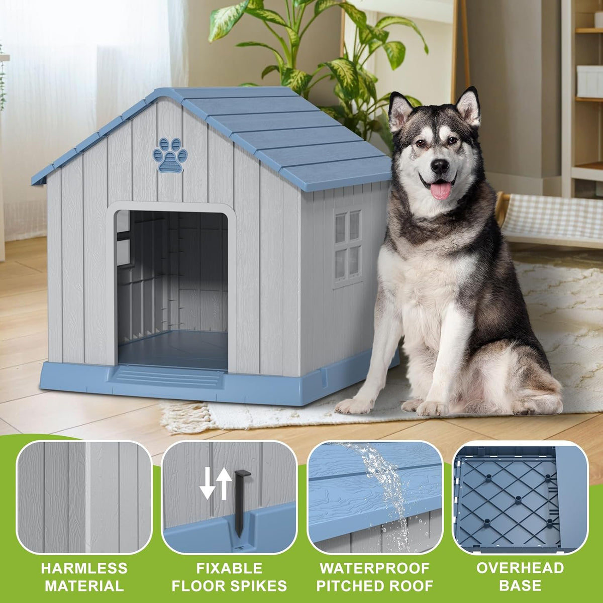 DRATO Dog House Indoor Outdoor for Small to Large Sized Dogs Indoor Outdoor Doghouse Puppy Shelter