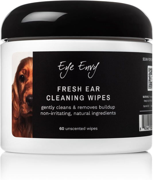 Eye Envy Fresh Ear Cleaning Wipes for Dogs. Made in The USA from Natural Ingredients. Unscented.