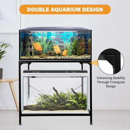 tongmo 40 Gallon Fish Tank Stand, 2 Stands Metal Aquarium Stand, Aquarium Turtle Tank (40