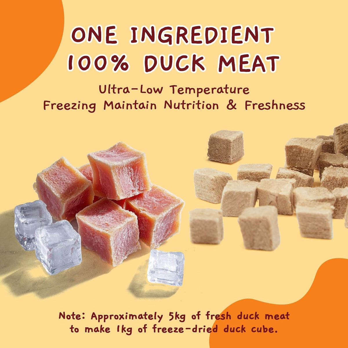 Jungle Calling Freeze Dried Cat Treats, 9.17 oz Single Ingredient Duck Meat for Cats Puppy Dogs