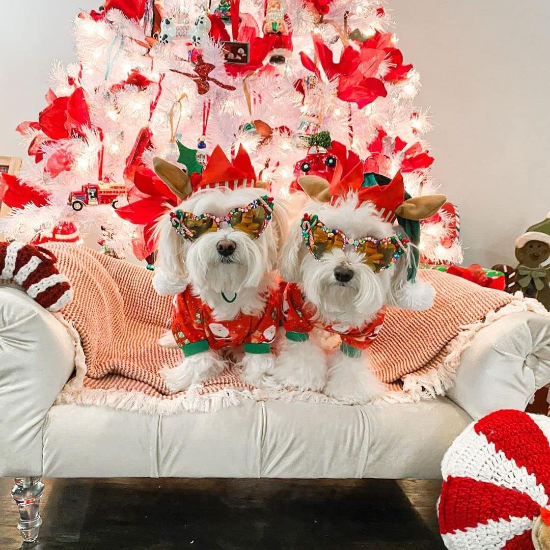 CuteBone Small Dogs Christmas Outfit Soft Puppy Onesies Pjs Dog Pajamas Pet Coat Cat Apparel Comfy
