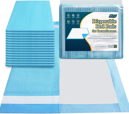100 Count Bed Pads 30"x36" (No Adhesive Strip) Thicken Adults Incontinence Underpads Disposable