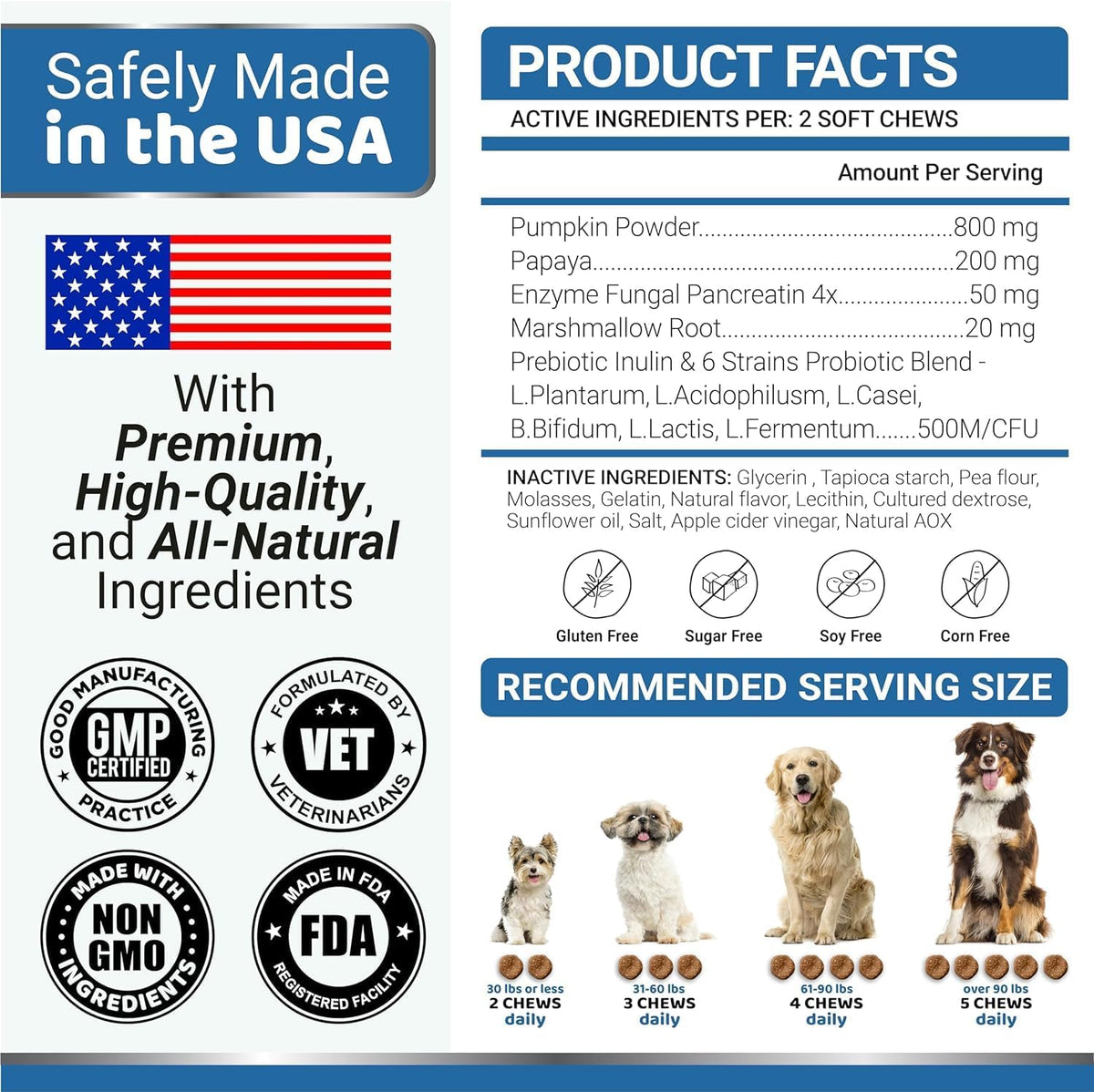 YUMA'S 2 Pack Probiotics for Dogs and Digestive Enzymes - Dog Probiotics Chews - Dog Probiotic