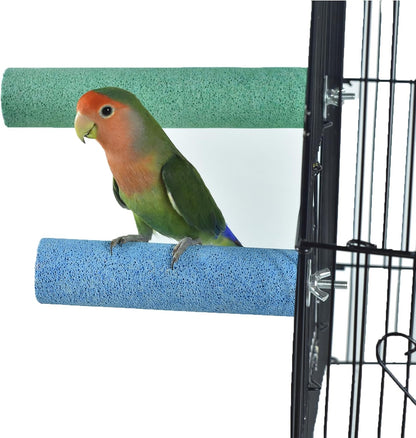 2 Pack Bird Perch Cage Stands Parrot Small Animals Beak Grinding Stone Foot Claws Trimmer Stick
