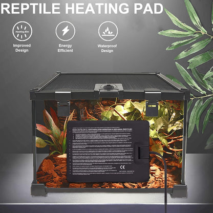 Aiicioo Reptile Heating Pad - Hermit Crab Heater Heat Mat for Reptiles Snake Lizard Terrarium 16