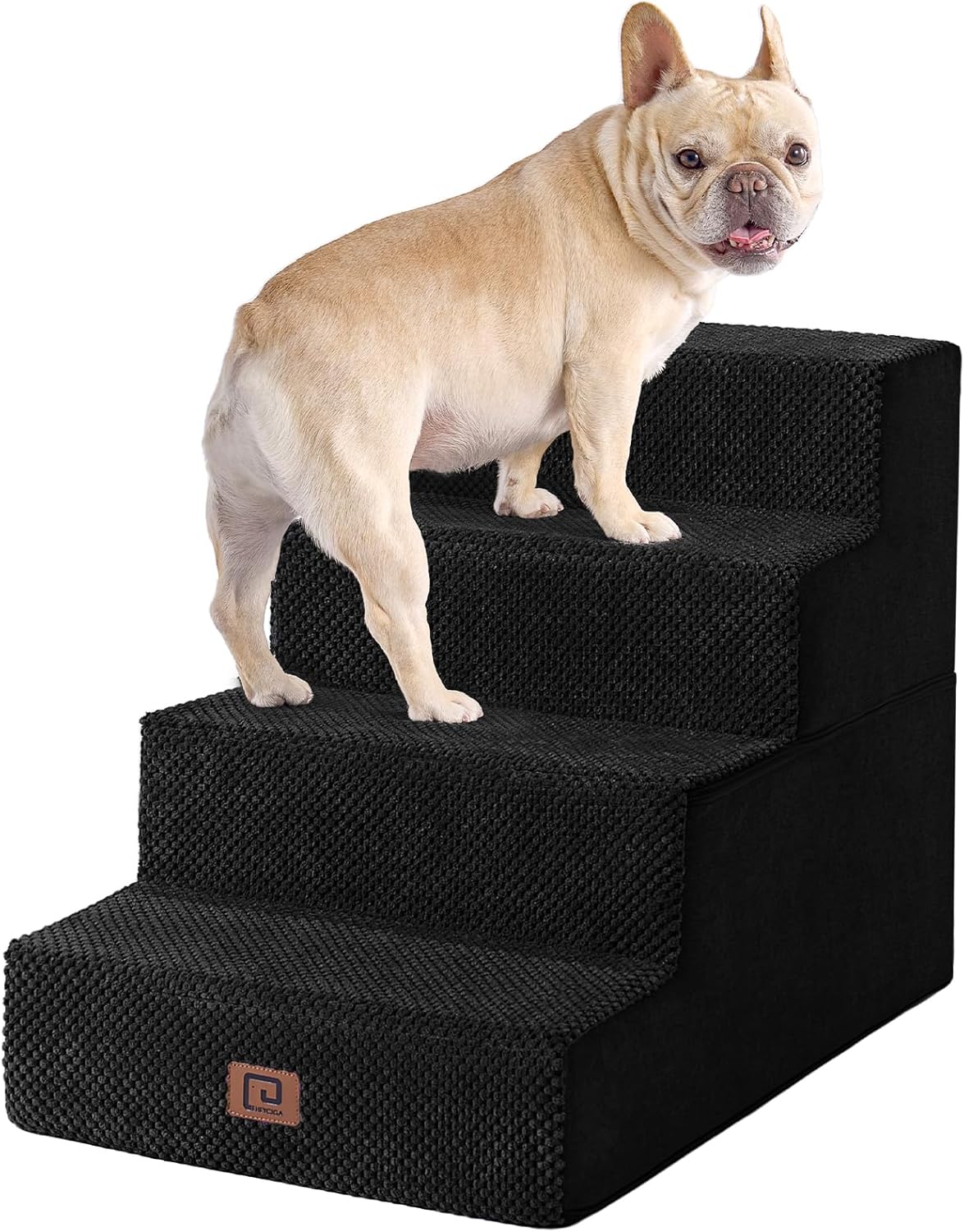 EHEYCIGA Dog Stairs for Bed 18" H, 4-Step Dog Steps for High Bed, Pet Steps for Small Dogs and
