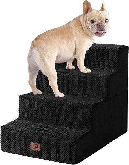 EHEYCIGA Dog Stairs for Bed 18" H, 4-Step Dog Steps for High Bed, Pet Steps for Small Dogs and