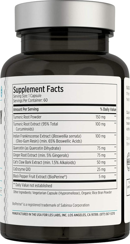LES Labs Inflammatory Health – Joint Support, Muscle Function & Relaxation, Mobility– Turmeric