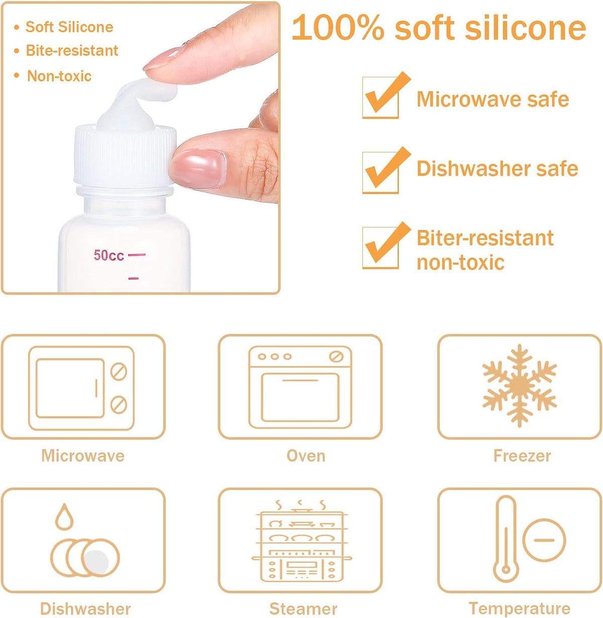17 Pieces Pet Nursing Bottle Kit Including 2 Pet Feeding Bottle, 8 Replacement Feeding Nipples, 5