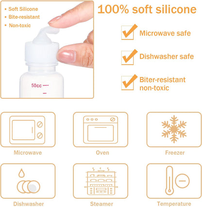 17 Pieces Pet Nursing Bottle Kit Including 2 Pet Feeding Bottle, 8 Replacement Feeding Nipples, 5