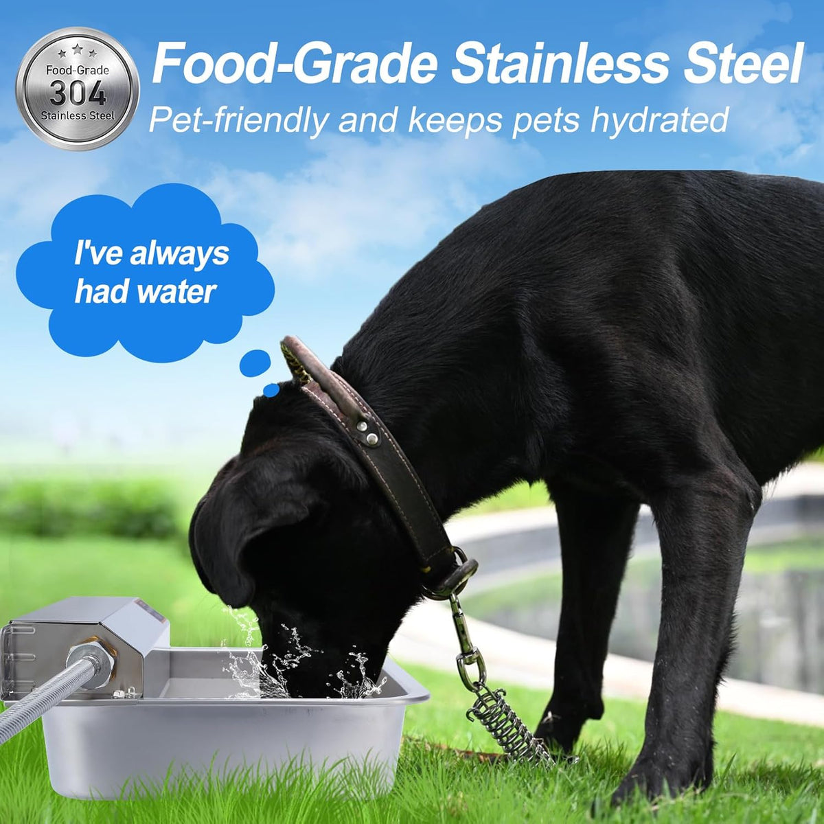 1Gal/3.8L Automatic Water Dispenser for Dogs, Patented Automatic Dog Waterer Bowl for Outdoor