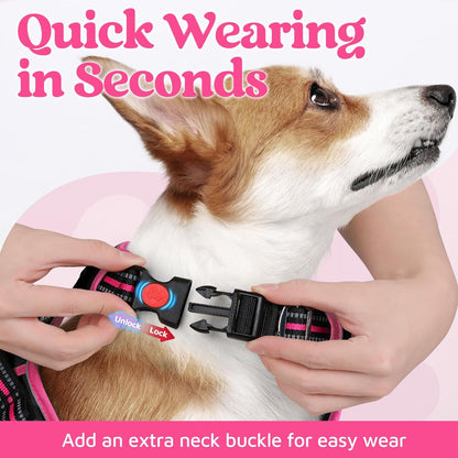 rabbitgoo Dog Harness for Large Dogs, No Pull Pet Vest with 3 Buckles, Adjustable Soft Padded Pet