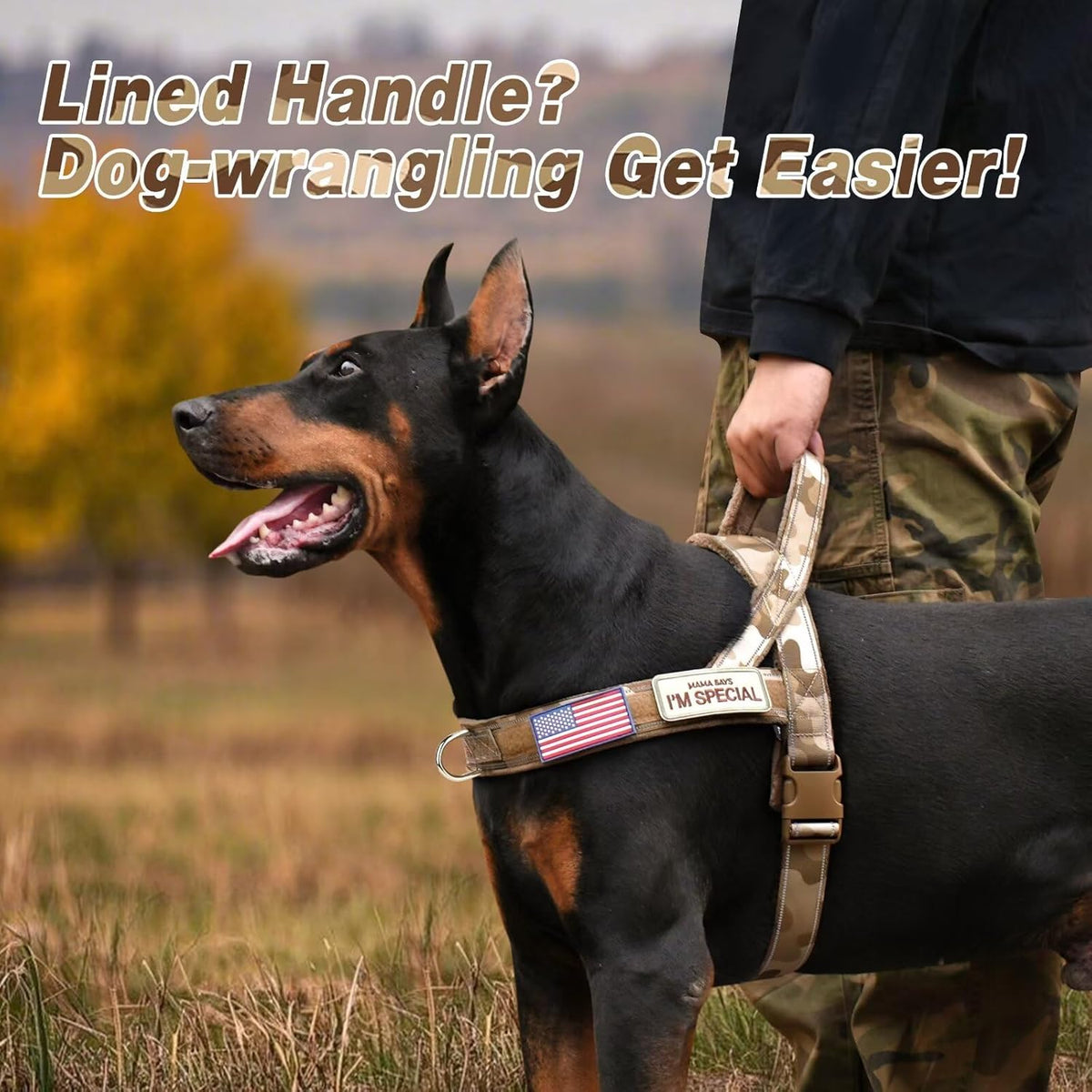 Forestpaw No Pull Dog Harness - Soft Flannel Padded Tactical Dog Vest Harness with Quick Release