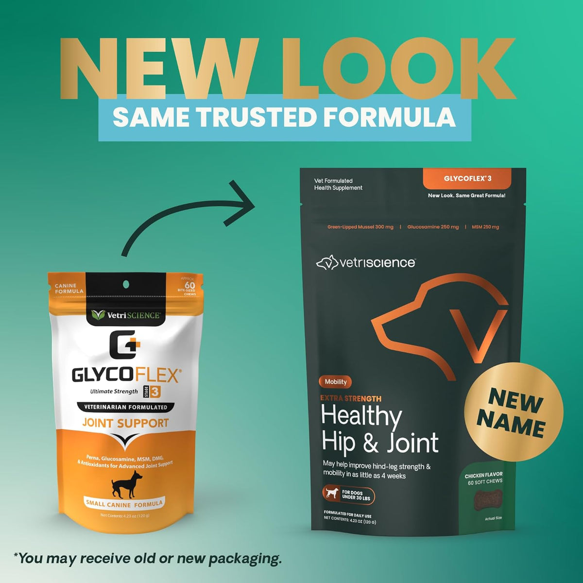VetriScience Glycoflex 3 Clinically Proven Hip and Joint Support Supplement for Small Dogs