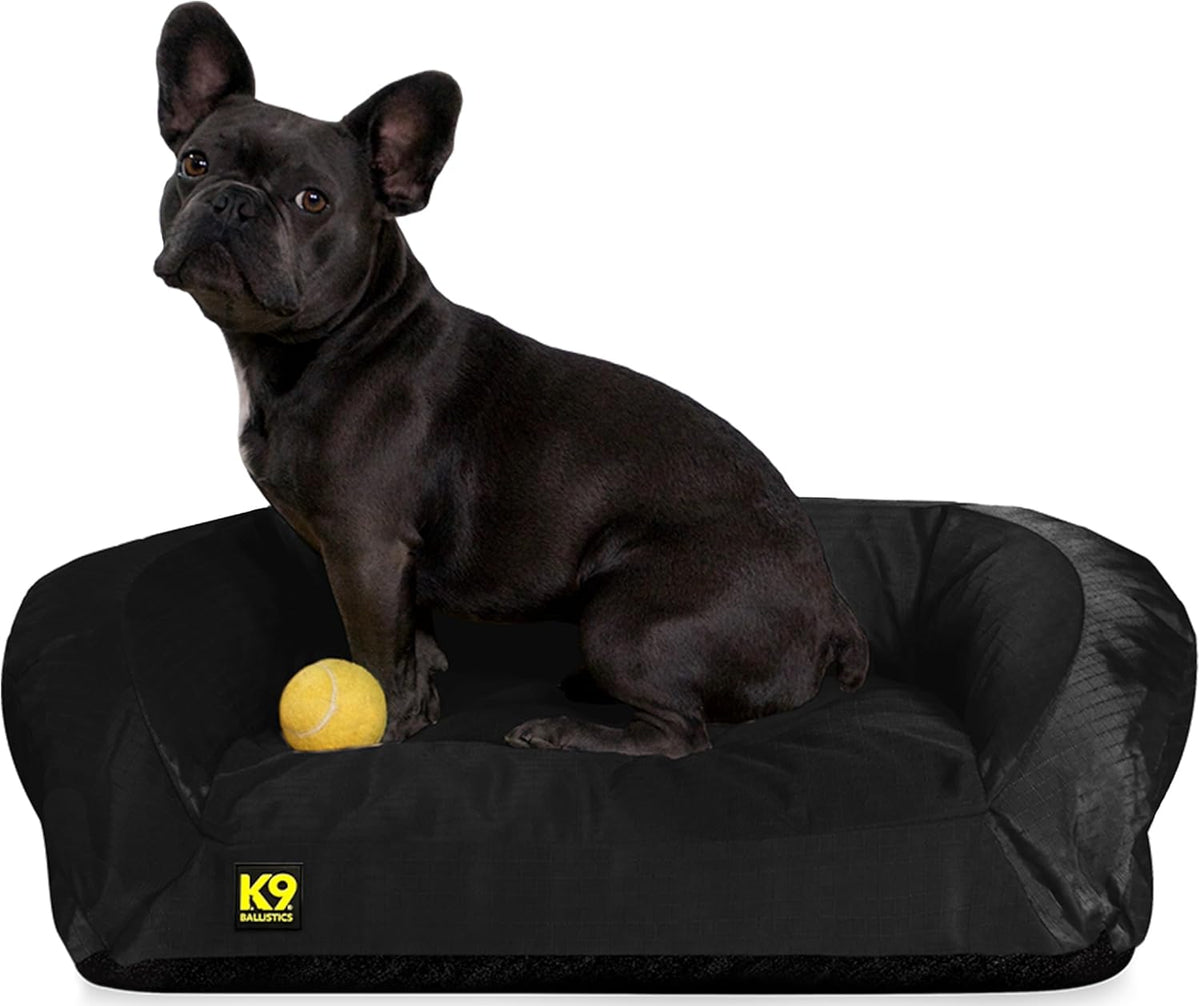 K9 Ballistics Tough Orthopedic Small Bolster Dog Bed - Washable, Durable and Water Resistant Dog