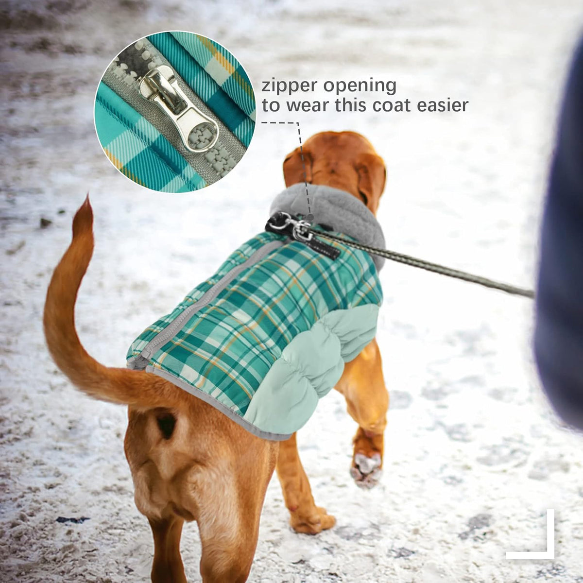 FUAMEY Dog Coat for Small Dogs,Waterproof Dog Winter Jacket with Harness Built in Puppy Cold