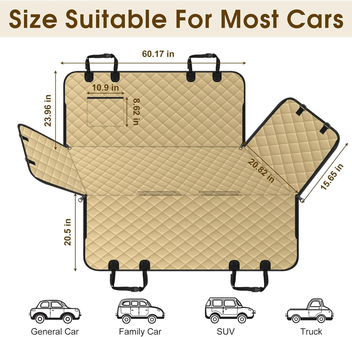 Waterproof Dog Car Seat Cover for Back Seat - Durable, Scratch Proof Pet Hammock with Nonslip