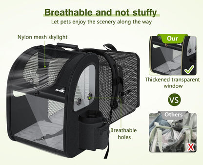 Pecute Pet Carrier Backpack, Large Cat Carrier Backpack, Expandable cat Backpack with Breathable