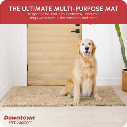 My Doggy Place Microfiber Dog Mat for Muddy Paws, 60" x 36" Oatmeal - Non-Slip, Absorbent and