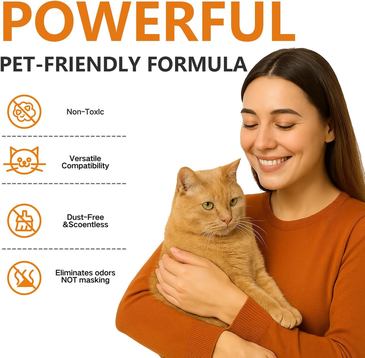 Cat Litter Deodorizer - Advanced Fragrance-Free Odor Control for Sensitive Cats - Reduces Scooping