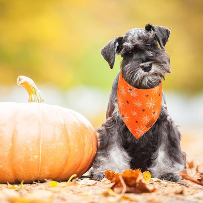 PTDECOR Halloween Dog Bandana, Reversible Holiday Pet Puppy Scarf, Multi Size, Triangle Halloween