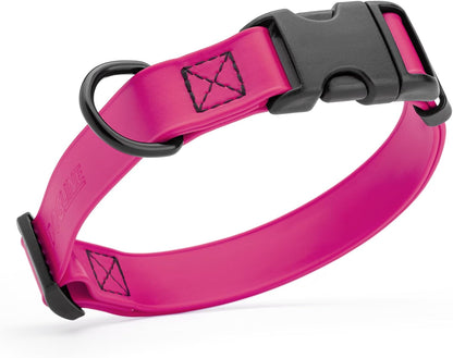 Dogline Biothane Waterproof Dog Collar with Quick Release Buckle Strong Coated Nylon Webbing with