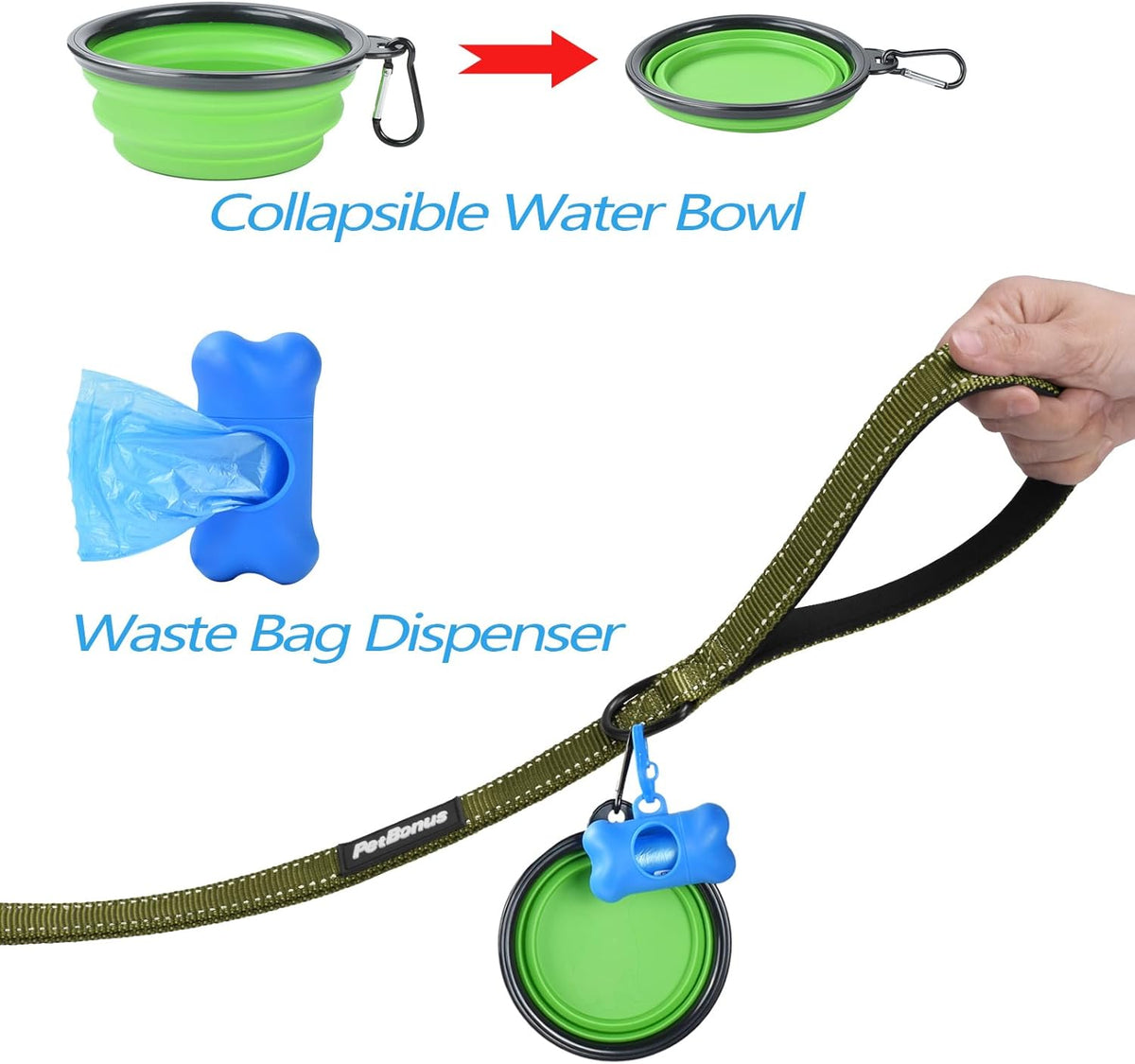 PetBonus Double Dog Leash, No Tangle Dual Leash, Reflective Walking Training Lead, 4 Comfortable