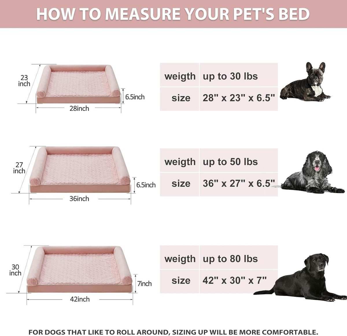 BFPETHOME Dog Beds for Large Dogs, Orthopedic Dog Bed for Medium Large Dogs,Big Waterproof Couch
